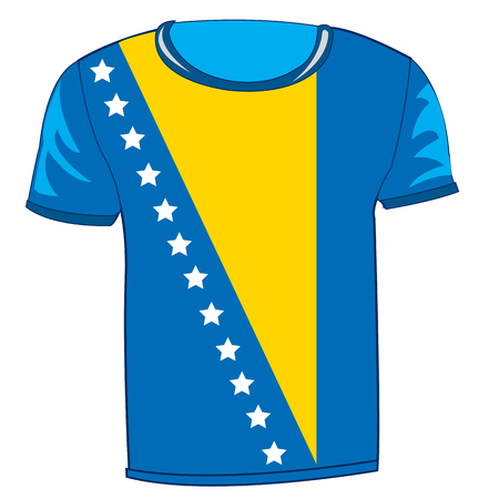 T-shirt with flag Bosniya and Gercegovinaのイラスト素材