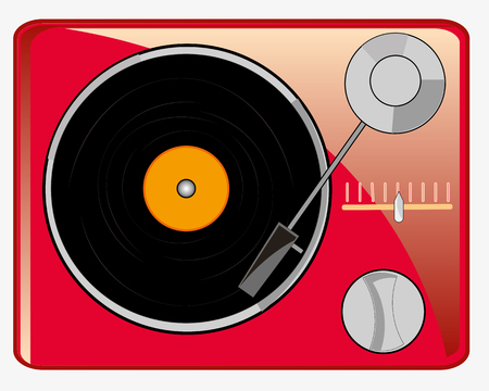 Old player plate Vector illustration.のイラスト素材