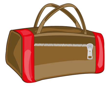 Big road bag in cartoon illustration on white background.のイラスト素材
