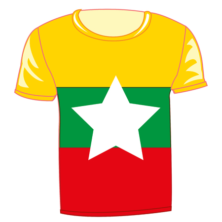 T-shirt flag Myanmar vector illustrationのイラスト素材