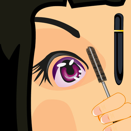 Girl dyes brow illustrationのイラスト素材