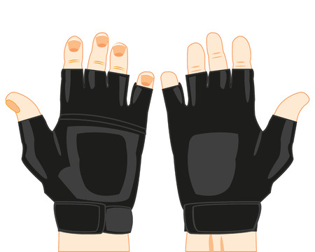 Gloves and fingers in handのイラスト素材