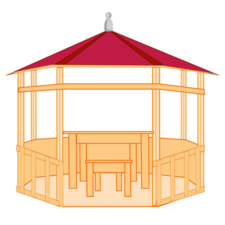 Summerhouse year from treeのイラスト素材