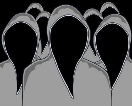 Crowd spectre in hood without person.のイラスト素材