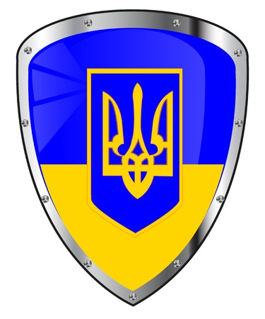 Flag and sign are Decorated on shieldのイラスト素材