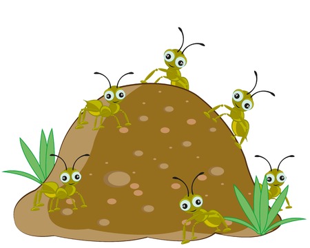 Anthill with antのイラスト素材