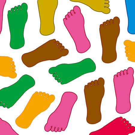 Varicoloured traces of the person colorful pattern on white backgroundのイラスト素材