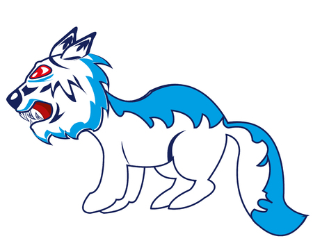 Vector illustration wild and ravenous beast on white background is insulatedのイラスト素材