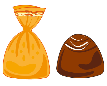 Vector illustration of the chocolate sweetmeat on white background is insulatedのイラスト素材