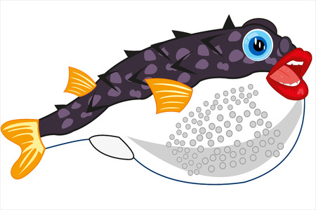 Vector illustration of the cartoon of exotic fish fugueのイラスト素材