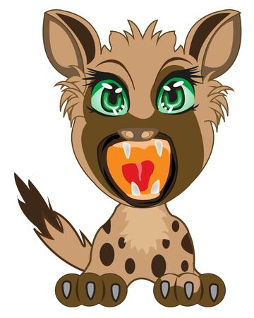 Illustration for Vector illustration wild and dangerous african animal hyena - Royalty Free Image