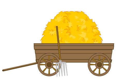 Pushcart loaded network on white background is insulatedのイラスト素材