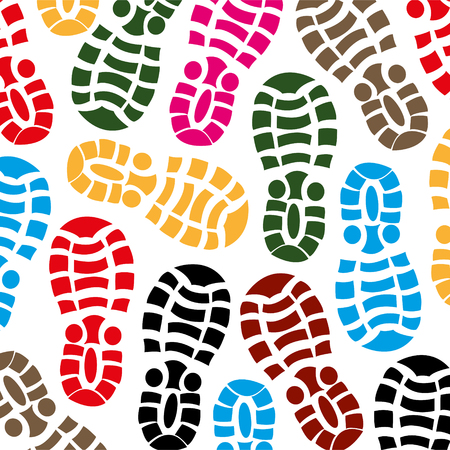 Traces from footwear of the varied colour decorative patternのイラスト素材