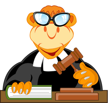 Cartoon animal to judges on white background is insulatedのイラスト素材