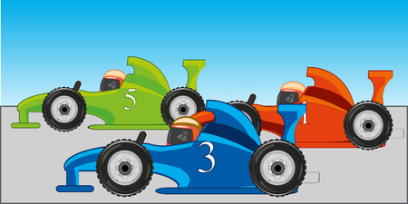 Vector illustration of the competitions on racing fireballのイラスト素材