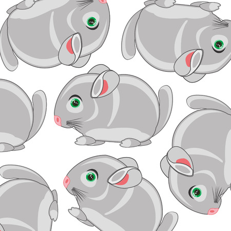 Pets animal chinchillas decorative pattern on white background is insulatedのイラスト素材
