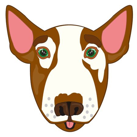 Dog bull terrier mug mug on white background is insulatedのイラスト素材