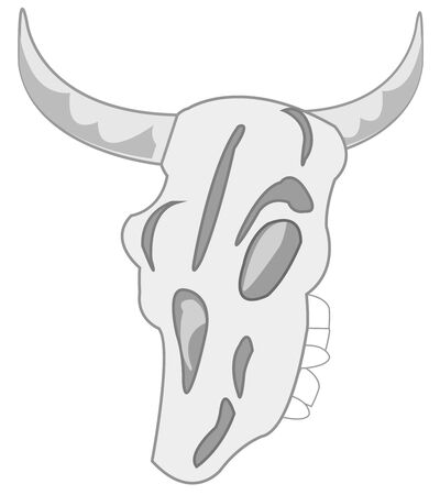 Skull animal on white background is insulatedのイラスト素材