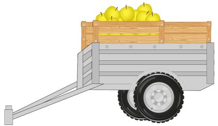 Vector illustration of the trailor with cargo from fruitのイラスト素材