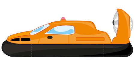 Vector illustration of the cartoon of the motorboat on air pillowのイラスト素材