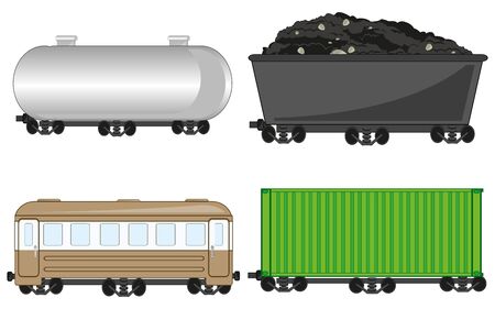 Types coach train on white background is insulatedのイラスト素材