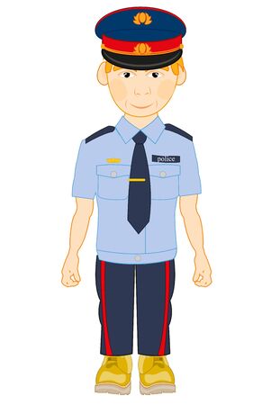 Young man police in year form and service capのイラスト素材