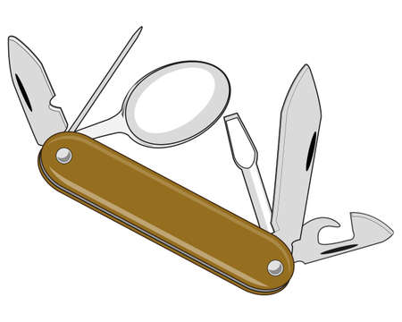 Folding knife on white background is insulatedのイラスト素材