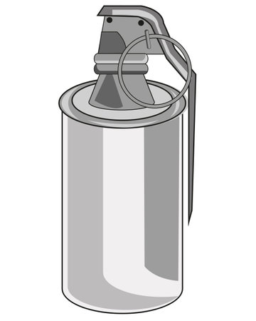 Grenade with gas on white background is insulatedのイラスト素材