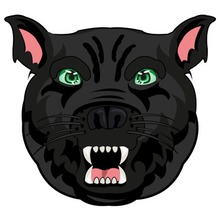 Blackenning panther portrait on white background is insulatedのイラスト素材