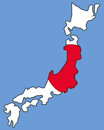 State Japan on turn blue background is insulatedのイラスト素材