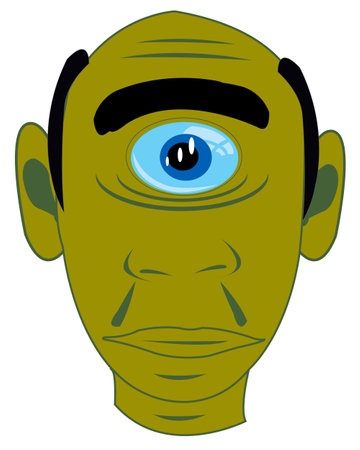 Crock cyclops on white background is insulatedのイラスト素材