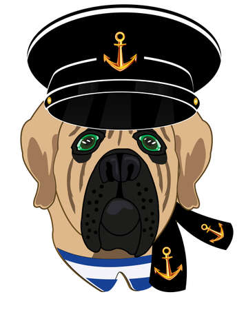 Portrait cartoon dogs in form of the sailorのイラスト素材