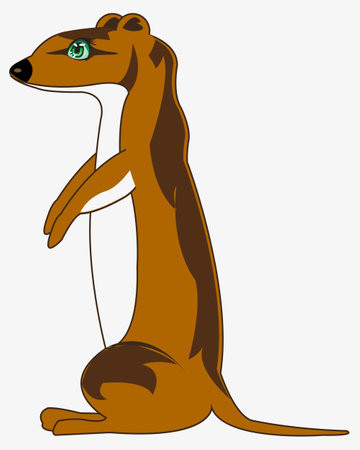 Small fur-bearing beast family martens kolinsky cartoonのイラスト素材
