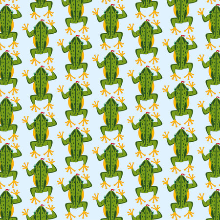 Decorative seamless pattern of the frog on white background is insulatedのイラスト素材