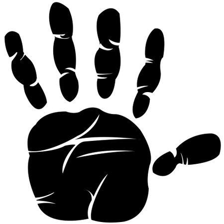 Vector illustration of the imprint palm and finger of the personのイラスト素材