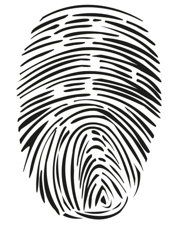 Fingerprint of the person on white background is insulatedのイラスト素材