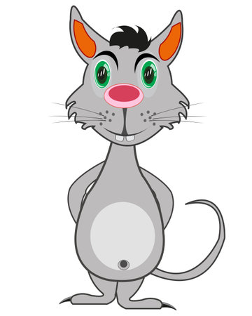 Cartoon of the small rodent baby mouse on white background is insulatedのイラスト素材
