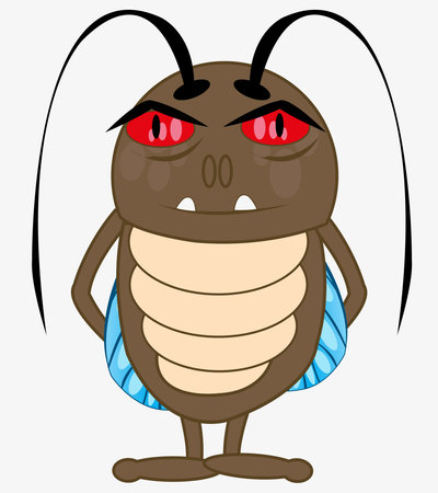 Bad insect cockroach on white background is insulatedのイラスト素材