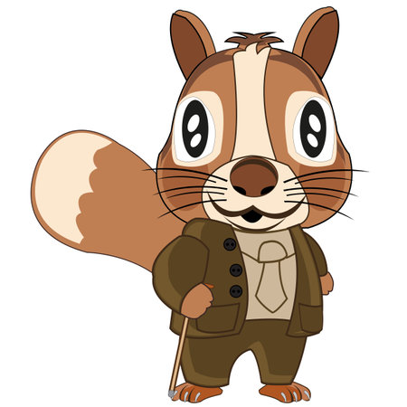 Vector illustration of the wildlife squirrel in fashionable suitのイラスト素材
