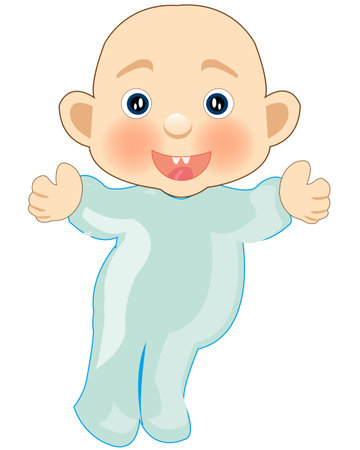 Vector illustration small child drawing baby on whiteのイラスト素材