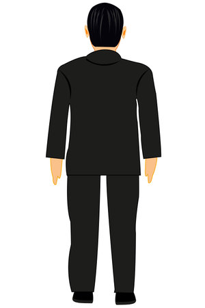 Vector illustration men type in full growing behindのイラスト素材