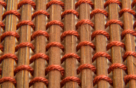 Brown wooden bamboo skewer with string texture