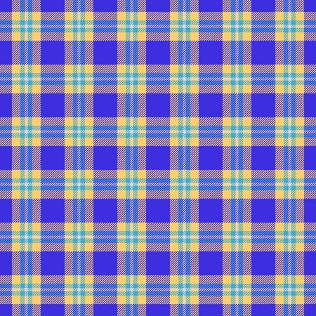 Blue, orange seamless tartan cloth pattern texturesの写真素材