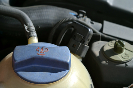 Close-up detail of diesel engine cooler of modern carの写真素材