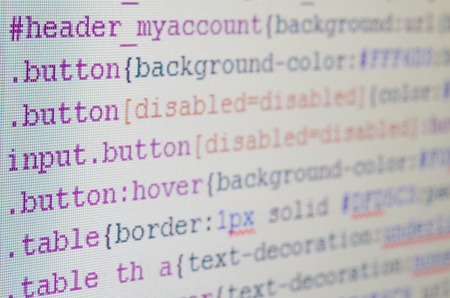Web CSS source code on monitor