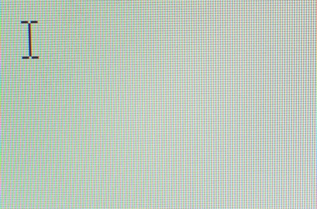 Macro detail of computer text cursor on the screen formed by pixels