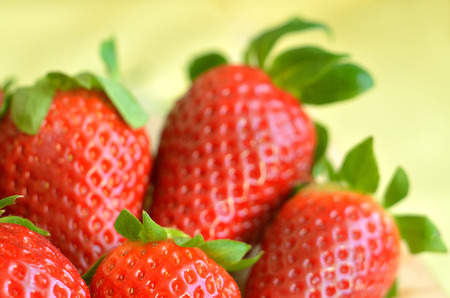 Close-up detail of fresh strawberriesの写真素材