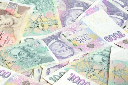 Czech banknotes money currency texture background paternの写真素材