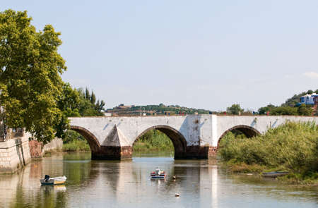Old roman bridge in Silves, Portugalの写真素材