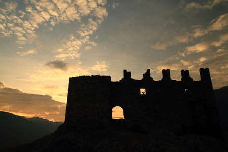 Grumello Castle in Valtellina, northern Italy の写真素材